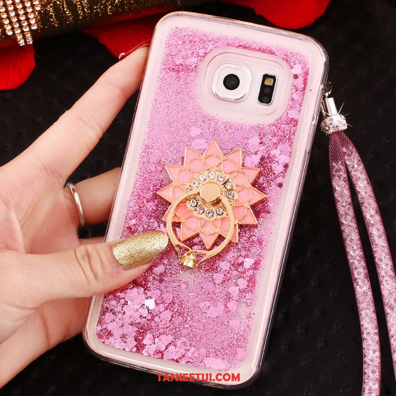 Etui Samsung Galaxy S6 Edge Telefon Komórkowy Purpurowy Gwiazda, Obudowa Samsung Galaxy S6 Edge Wiszące Ozdoby Rhinestone Silikonowe