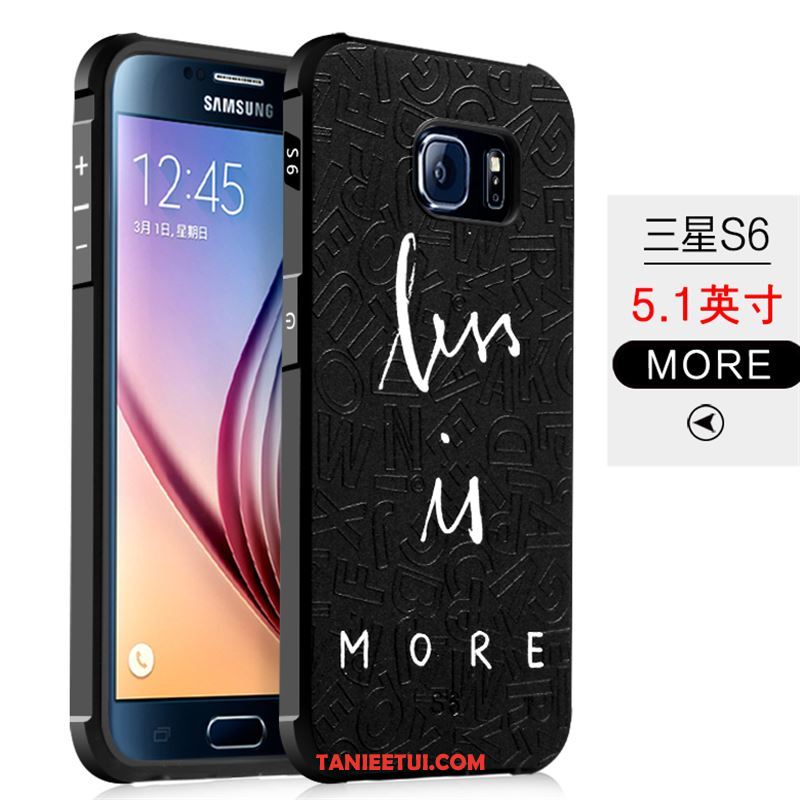 Etui Samsung Galaxy S6 Kreskówka Nubuku Telefon Komórkowy, Pokrowce Samsung Galaxy S6 Miękki Ochraniacz Czarny