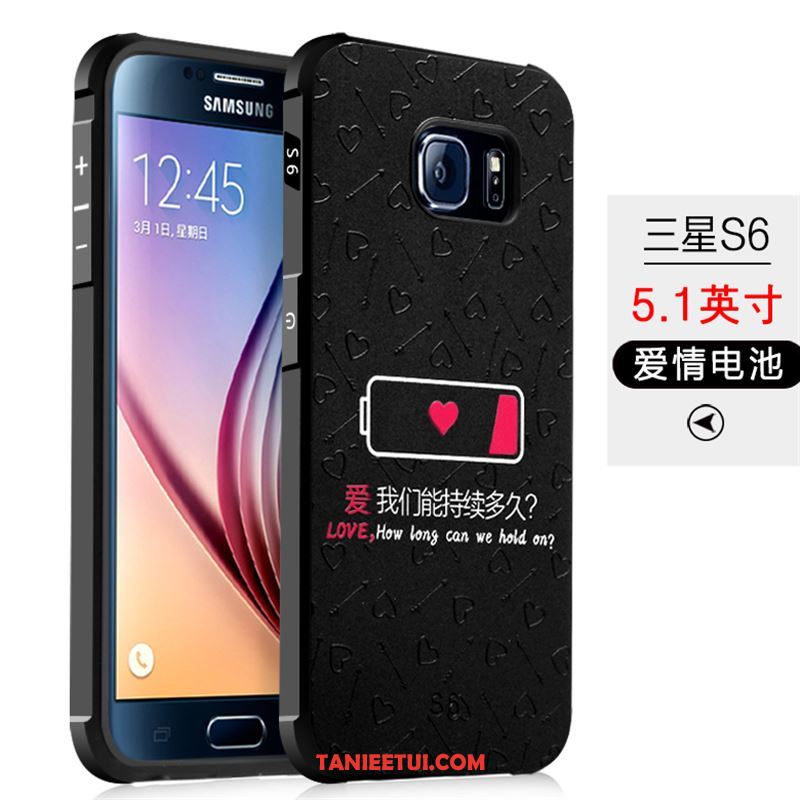 Etui Samsung Galaxy S6 Kreskówka Nubuku Telefon Komórkowy, Pokrowce Samsung Galaxy S6 Miękki Ochraniacz Czarny