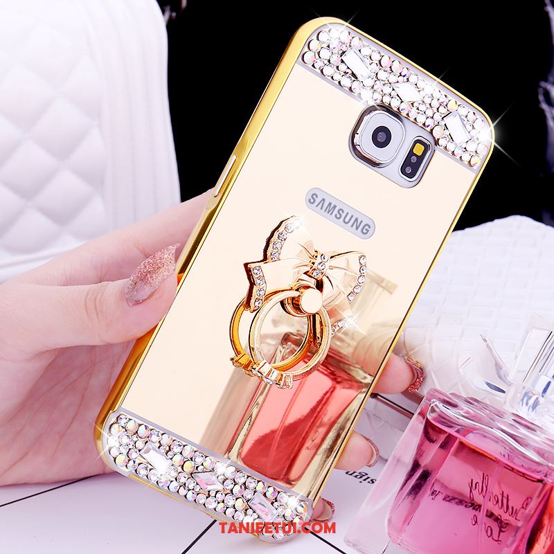 Etui Samsung Galaxy S6 Metal Rhinestone Mały, Pokrowce Samsung Galaxy S6 Telefon Komórkowy Gwiazda Ochraniacz Champagner Farbe