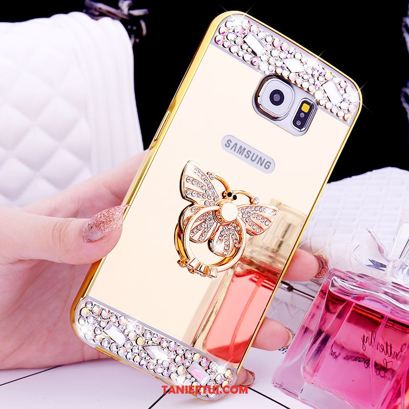 Etui Samsung Galaxy S6 Metal Rhinestone Mały, Pokrowce Samsung Galaxy S6 Telefon Komórkowy Gwiazda Ochraniacz Champagner Farbe