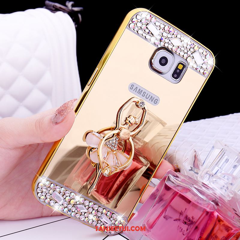 Etui Samsung Galaxy S6 Metal Rhinestone Mały, Pokrowce Samsung Galaxy S6 Telefon Komórkowy Gwiazda Ochraniacz Champagner Farbe