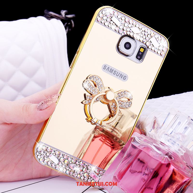 Etui Samsung Galaxy S6 Metal Rhinestone Mały, Pokrowce Samsung Galaxy S6 Telefon Komórkowy Gwiazda Ochraniacz Champagner Farbe