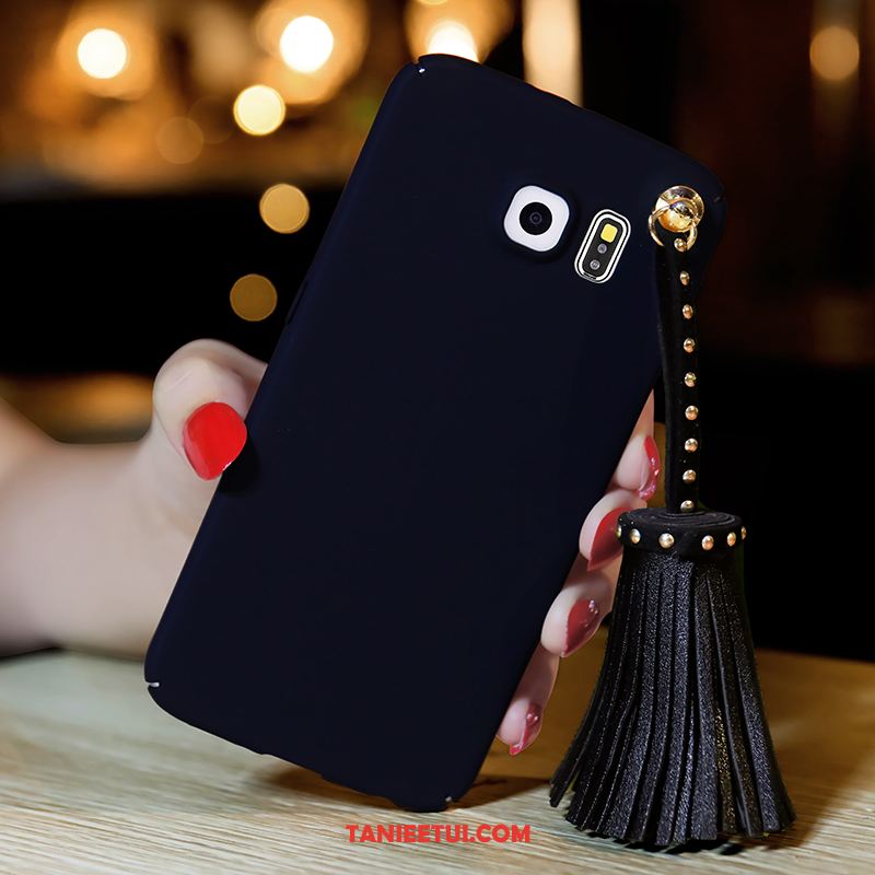 Etui Samsung Galaxy S6 Nubuku Trudno Silikonowe, Futerał Samsung Galaxy S6 Ochraniacz Czarny Gwiazda
