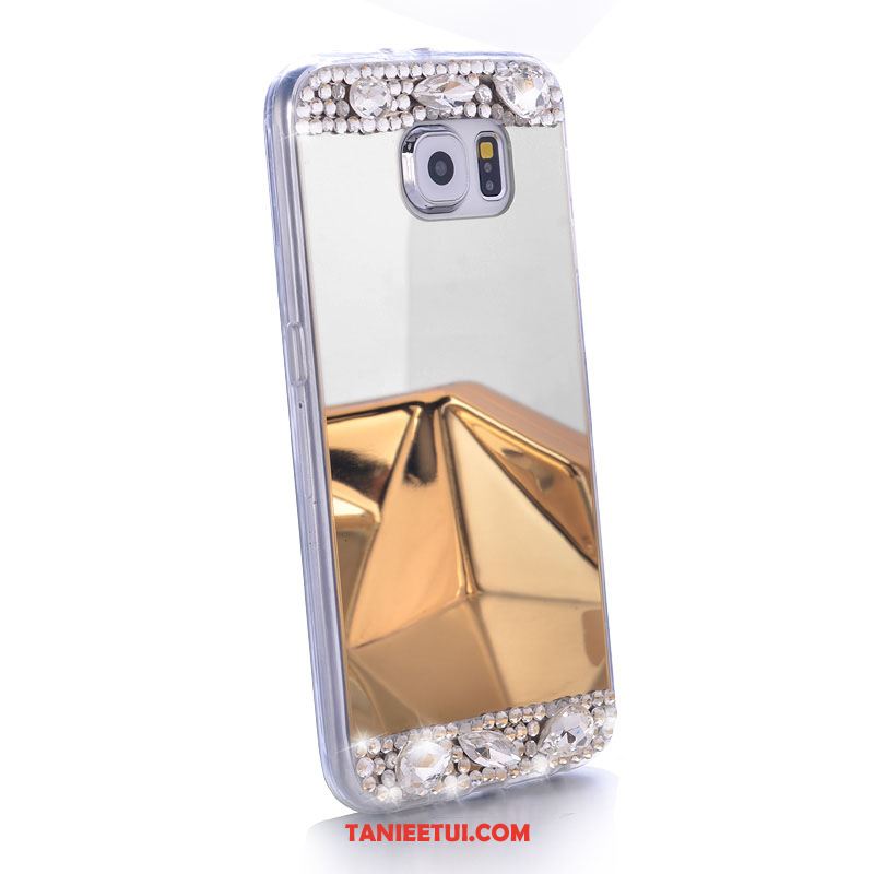 Etui Samsung Galaxy S6 Rhinestone Przezroczysty Miękki, Futerał Samsung Galaxy S6 Ochraniacz Złoto Telefon Komórkowy