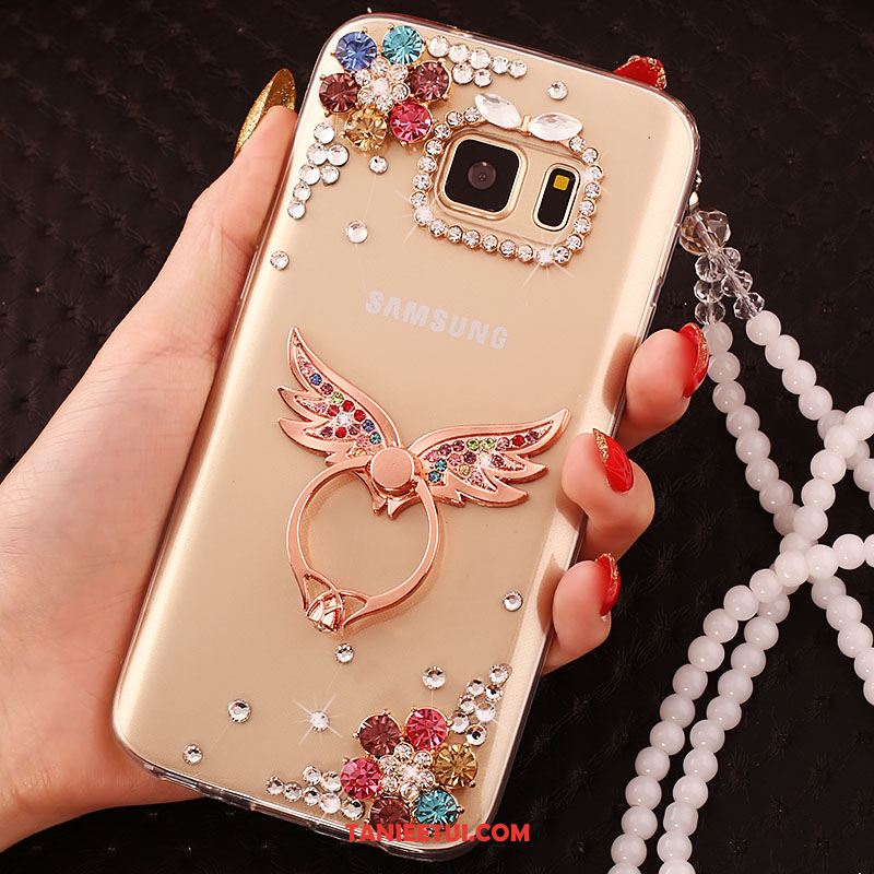 Etui Samsung Galaxy S6 Telefon Komórkowy Rhinestone Miękki, Obudowa Samsung Galaxy S6 Gwiazda Ochraniacz Ring