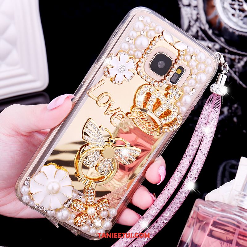 Etui Samsung Galaxy S7 Edge Gwiazda Telefon Komórkowy Ochraniacz, Futerał Samsung Galaxy S7 Edge Różowe Rhinestone Lustro