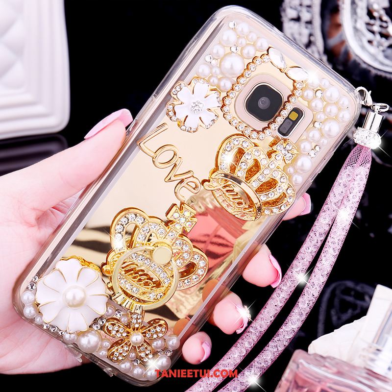 Etui Samsung Galaxy S7 Edge Gwiazda Telefon Komórkowy Ochraniacz, Futerał Samsung Galaxy S7 Edge Różowe Rhinestone Lustro