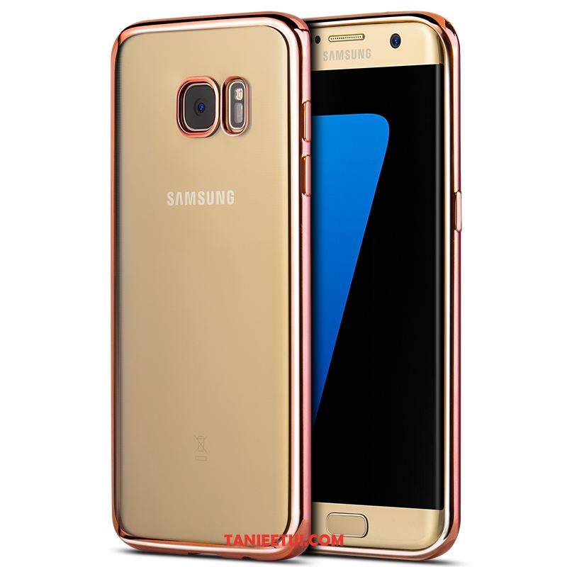 Etui Samsung Galaxy S7 Edge Klamra Złoto Wspornik, Futerał Samsung Galaxy S7 Edge Tendencja Przezroczysty Ring