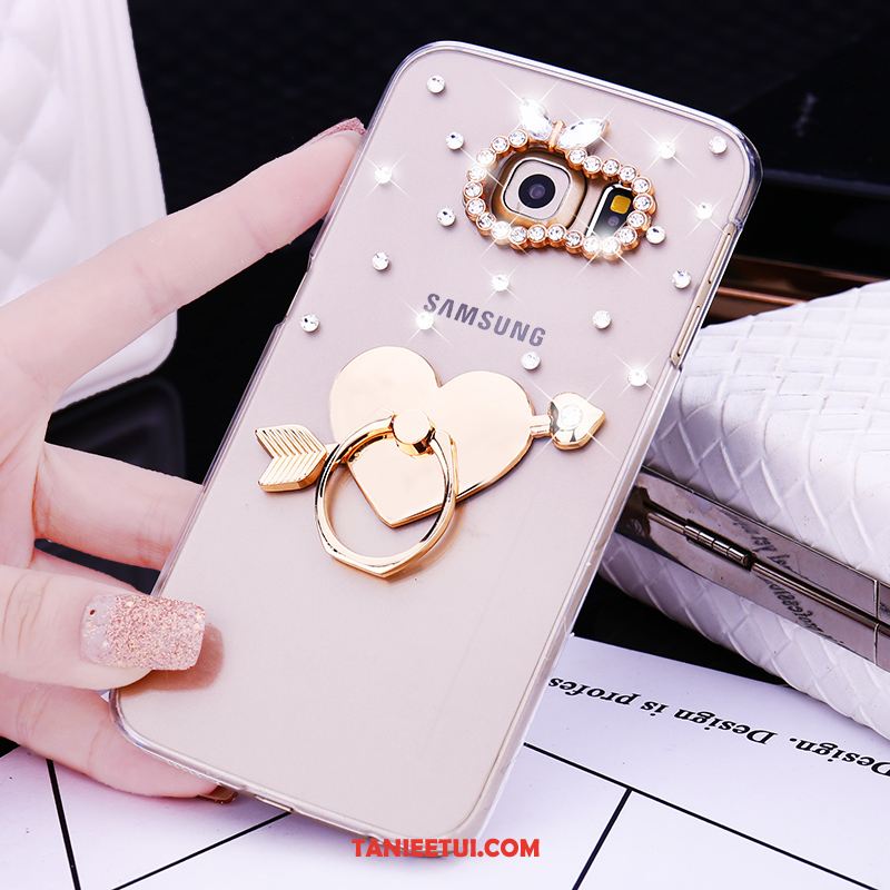 Etui Samsung Galaxy S7 Edge Telefon Komórkowy Gwiazda Kwiaty, Futerał Samsung Galaxy S7 Edge Ring Mały Różowe