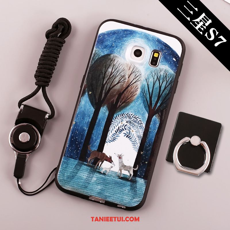 Etui Samsung Galaxy S7 Gwiazda Telefon Komórkowy Czarny, Pokrowce Samsung Galaxy S7 Tendencja Wisząca Szyja Miękki