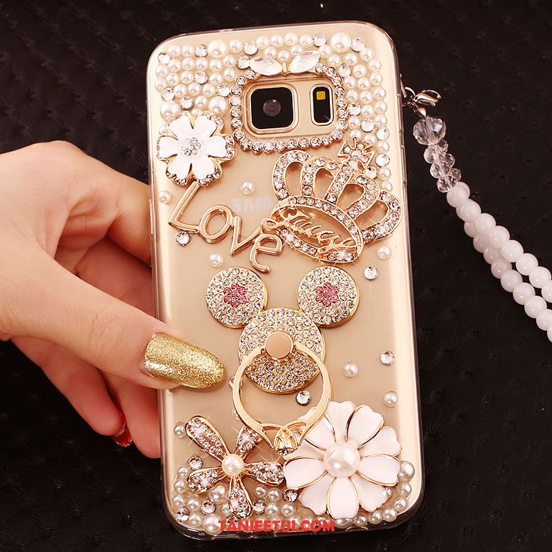 Etui Samsung Galaxy S7 Wspornik Mały Czerwony, Obudowa Samsung Galaxy S7 Rhinestone Pawie