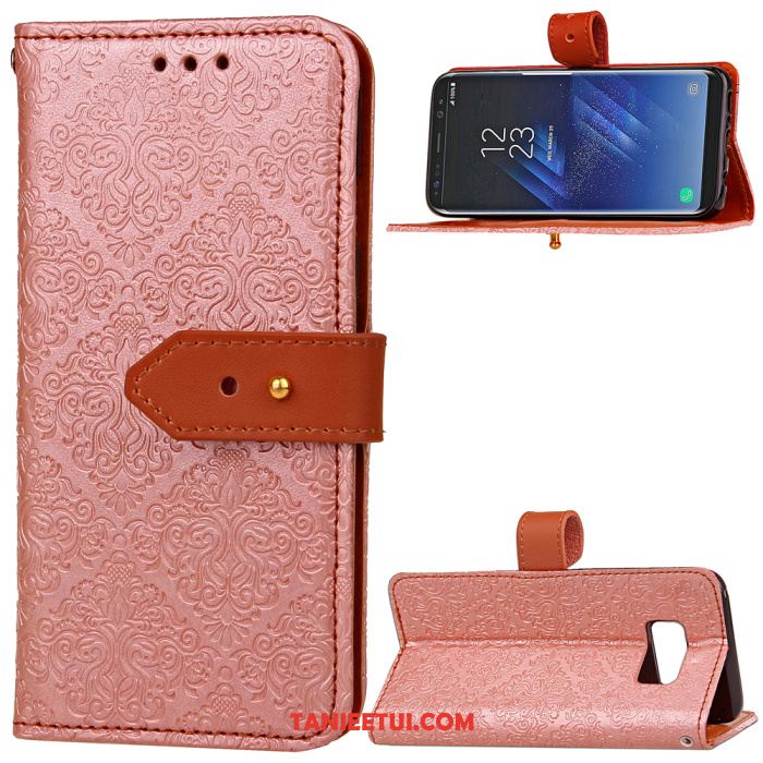 Etui Samsung Galaxy S8 Czerwony Gwiazda Karta, Pokrowce Samsung Galaxy S8 Prawdziwa Skóra Klapa Telefon Komórkowy