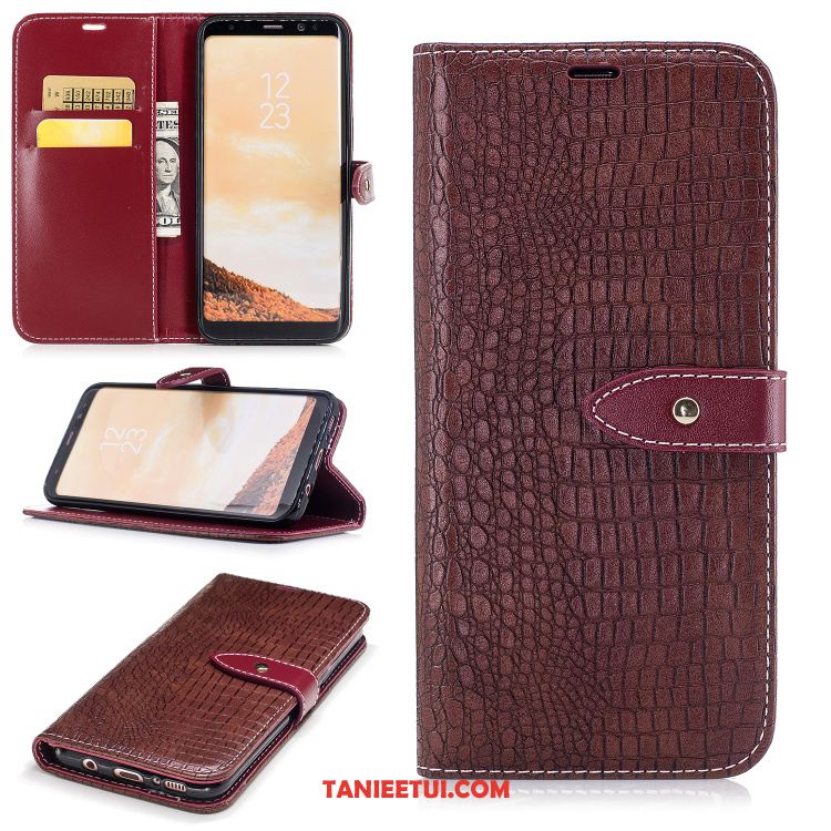 Etui Samsung Galaxy S8 Czerwony Gwiazda Vintage, Pokrowce Samsung Galaxy S8 Wzór Krokodyla Telefon Komórkowy Anti-fall