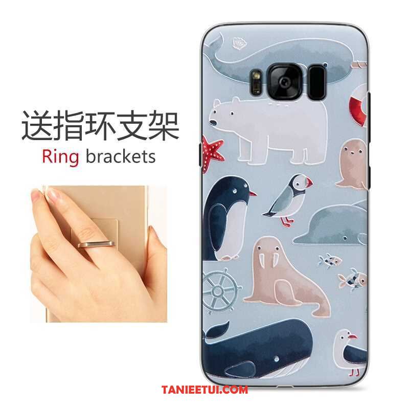 Etui Samsung Galaxy S8 Gwiazda Tendencja Relief, Futerał Samsung Galaxy S8 Niebieski Kolor Ochraniacz