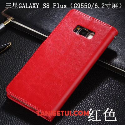 Etui Samsung Galaxy S8+ Skórzany Futerał Gwiazda Telefon Komórkowy, Obudowa Samsung Galaxy S8+ Ochraniacz Czerwony