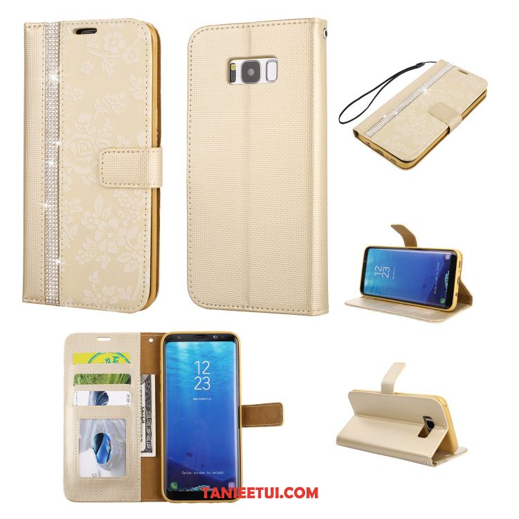 Etui Samsung Galaxy S8 Telefon Komórkowy Karta Skórzany Futerał, Futerał Samsung Galaxy S8 Gwiazda Czerwony Ochraniacz