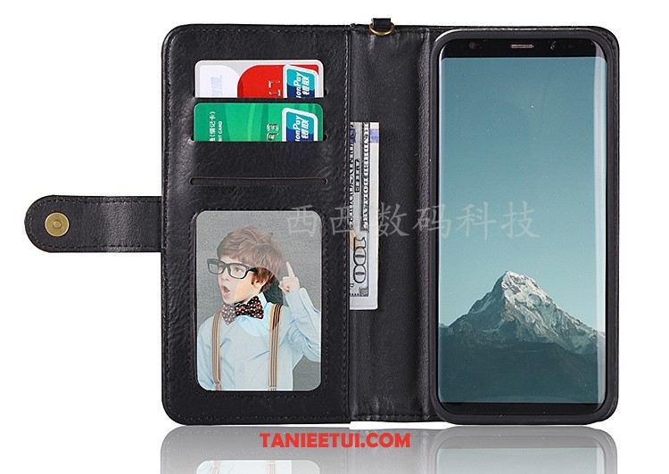 Etui Samsung Galaxy S8+ Telefon Komórkowy Wiszące Ozdoby Anti-fall, Futerał Samsung Galaxy S8+ Czerwony Gwiazda Skórzany Futerał