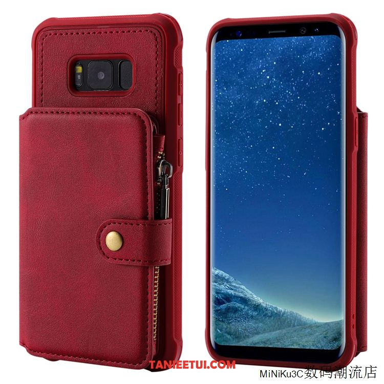 Etui Samsung Galaxy S8 Wspornik Proste Portfel, Obudowa Samsung Galaxy S8 Anti-fall Zamek Telefon Komórkowy Braun