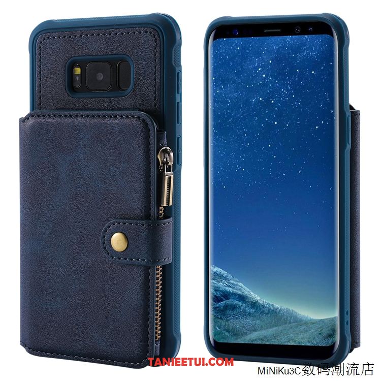 Etui Samsung Galaxy S8 Wspornik Proste Portfel, Obudowa Samsung Galaxy S8 Anti-fall Zamek Telefon Komórkowy Braun