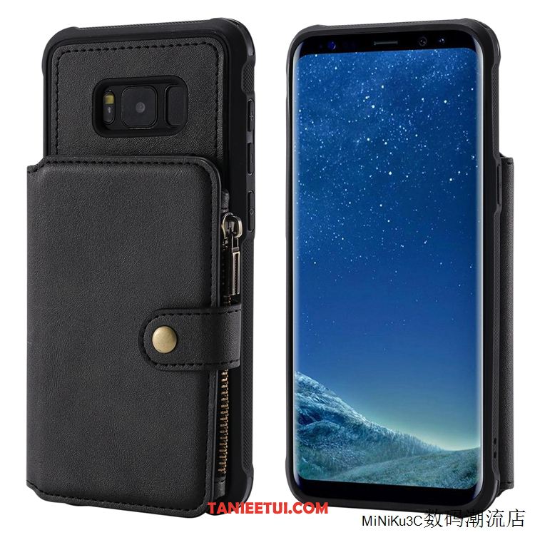 Etui Samsung Galaxy S8 Wspornik Proste Portfel, Obudowa Samsung Galaxy S8 Anti-fall Zamek Telefon Komórkowy Braun