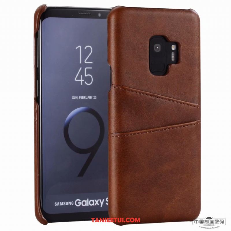 Etui Samsung Galaxy S9 Karta Gwiazda Telefon Komórkowy, Futerał Samsung Galaxy S9 Żółty Prawdziwa Skóra Ochraniacz