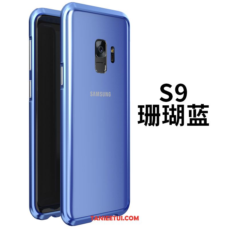 Etui Samsung Galaxy S9 Niebieski Nubuku Telefon Komórkowy, Futerał Samsung Galaxy S9 Gwiazda Metal Ochraniacz
