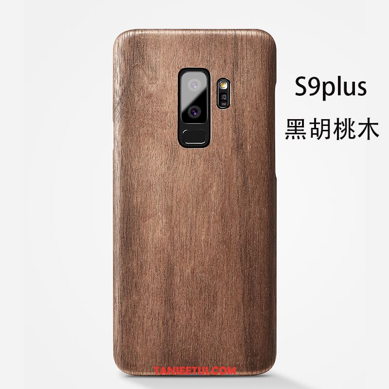 Etui Samsung Galaxy S9+ Tylna Pokrywa Ochraniacz Drewniany, Obudowa Samsung Galaxy S9+ Telefon Komórkowy Cienka Gwiazda Braun