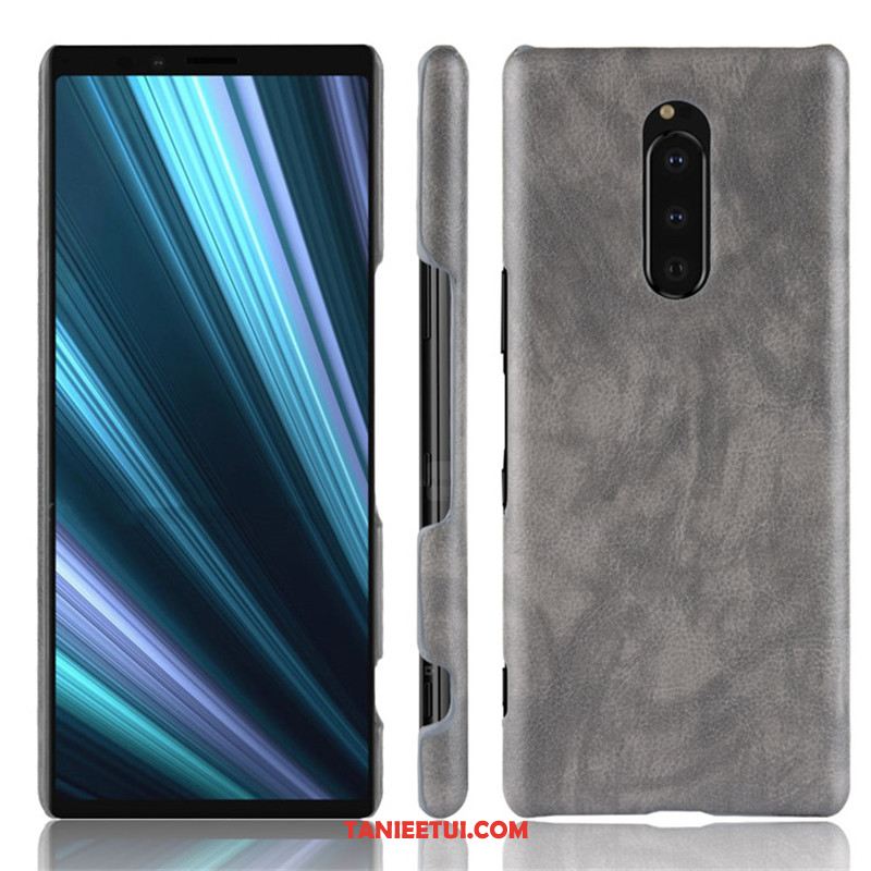 Etui Sony Xperia 1 Czarny Skóra Telefon Komórkowy, Futerał Sony Xperia 1 Litchi Ochraniacz Torby