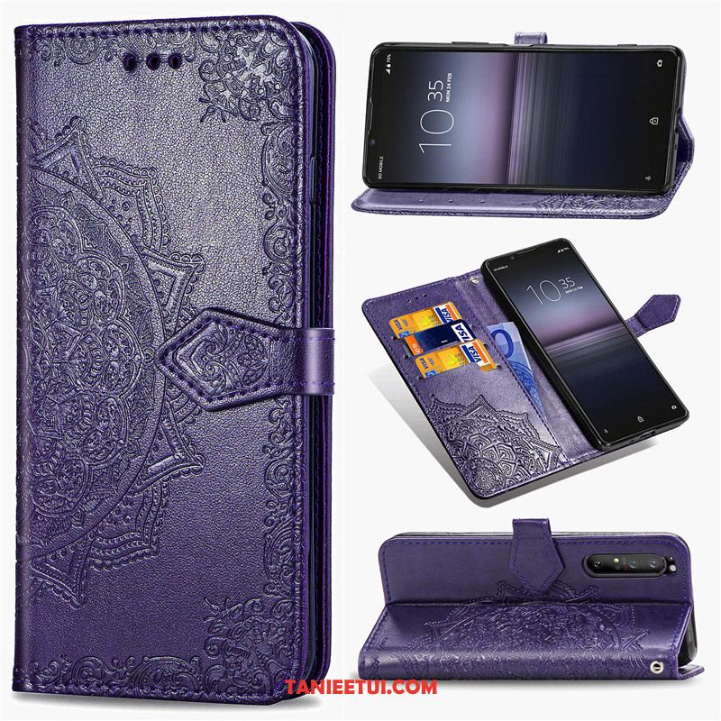 Etui Sony Xperia 1 Ii Relief Sztuczna Skóra Jednolity Kolor, Pokrowce Sony Xperia 1 Ii Skórzany Futerał Wiszące Ozdoby Relief