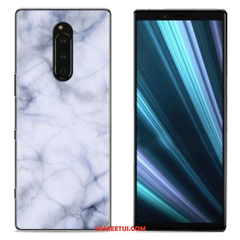 Etui Sony Xperia 1 Niebieski Kolor Płótno, Futerał Sony Xperia 1 Telefon Komórkowy Ochraniacz