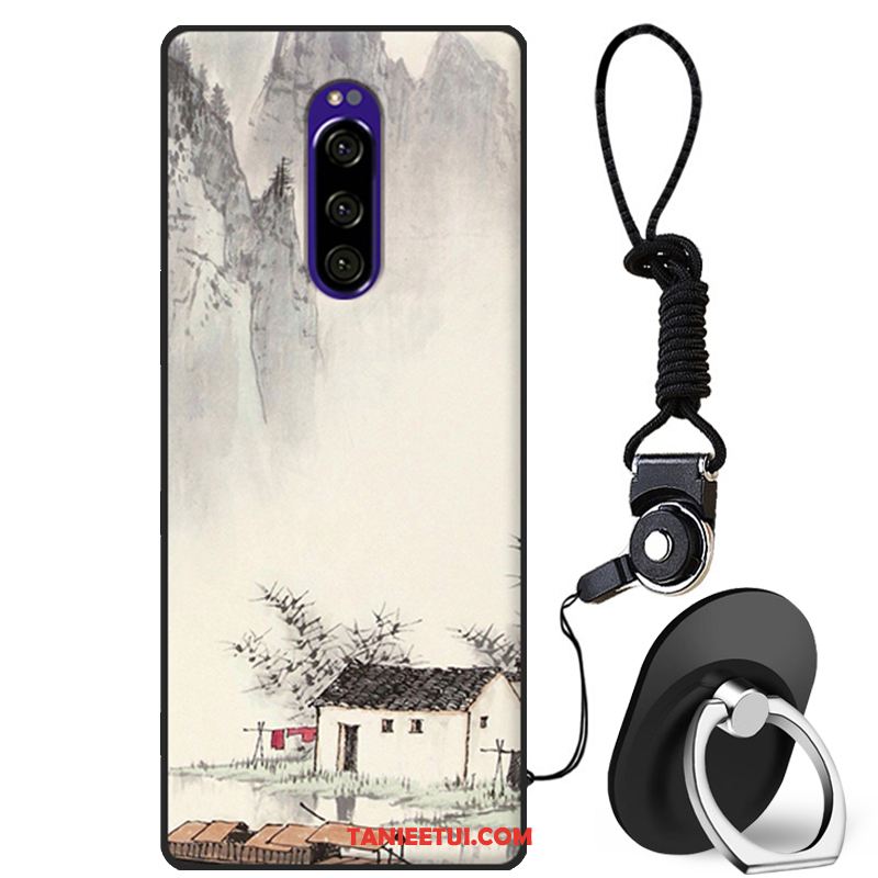 Etui Sony Xperia 1 Szary Wiszące Ozdoby Miękki, Futerał Sony Xperia 1 Silikonowe Kreskówka Ochraniacz