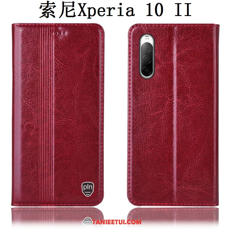 Etui Sony Xperia 10 Ii All Inclusive Prawdziwa Skóra Czarny, Obudowa Sony Xperia 10 Ii Ochraniacz Anti-fall Telefon Komórkowy