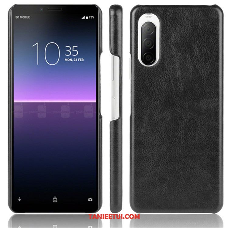 Etui Sony Xperia 10 Ii Telefon Komórkowy Czarny Trudno, Futerał Sony Xperia 10 Ii Ochraniacz Litchi Wzór