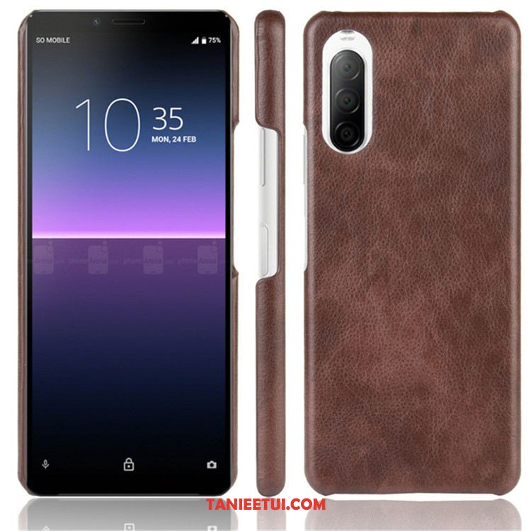 Etui Sony Xperia 10 Ii Telefon Komórkowy Czarny Trudno, Futerał Sony Xperia 10 Ii Ochraniacz Litchi Wzór