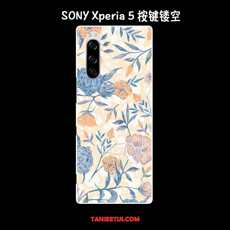 Etui Sony Xperia 5 Miękki Anti-fall Zielony, Pokrowce Sony Xperia 5 Telefon Komórkowy Vintage Obraz Olejny