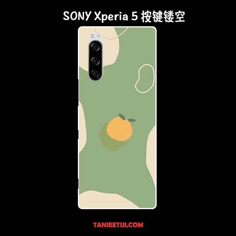 Etui Sony Xperia 5 Miękki Anti-fall Zielony, Pokrowce Sony Xperia 5 Telefon Komórkowy Vintage Obraz Olejny