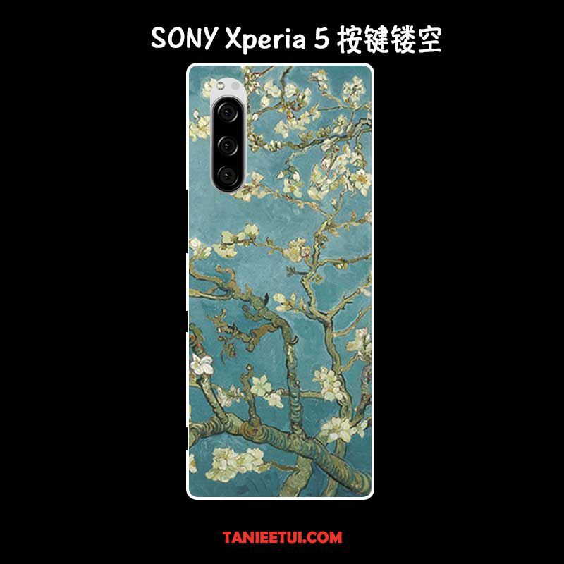 Etui Sony Xperia 5 Miękki Anti-fall Zielony, Pokrowce Sony Xperia 5 Telefon Komórkowy Vintage Obraz Olejny