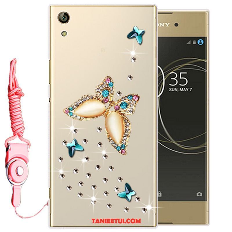 Etui Sony Xperia L1 Biały Silikonowe Ochraniacz, Futerał Sony Xperia L1 Telefon Komórkowy Miękki Rhinestone