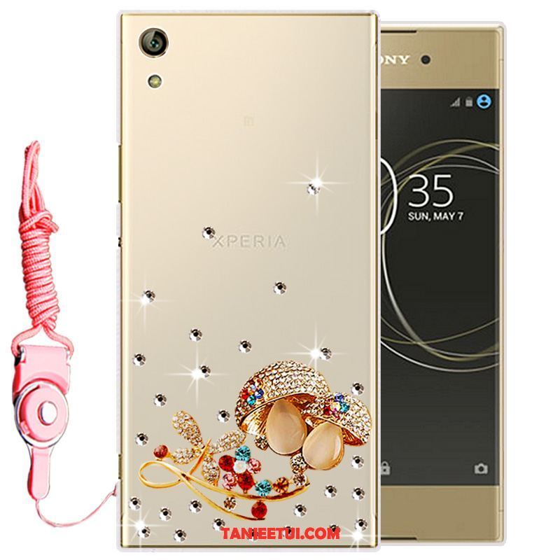 Etui Sony Xperia L1 Biały Silikonowe Ochraniacz, Futerał Sony Xperia L1 Telefon Komórkowy Miękki Rhinestone