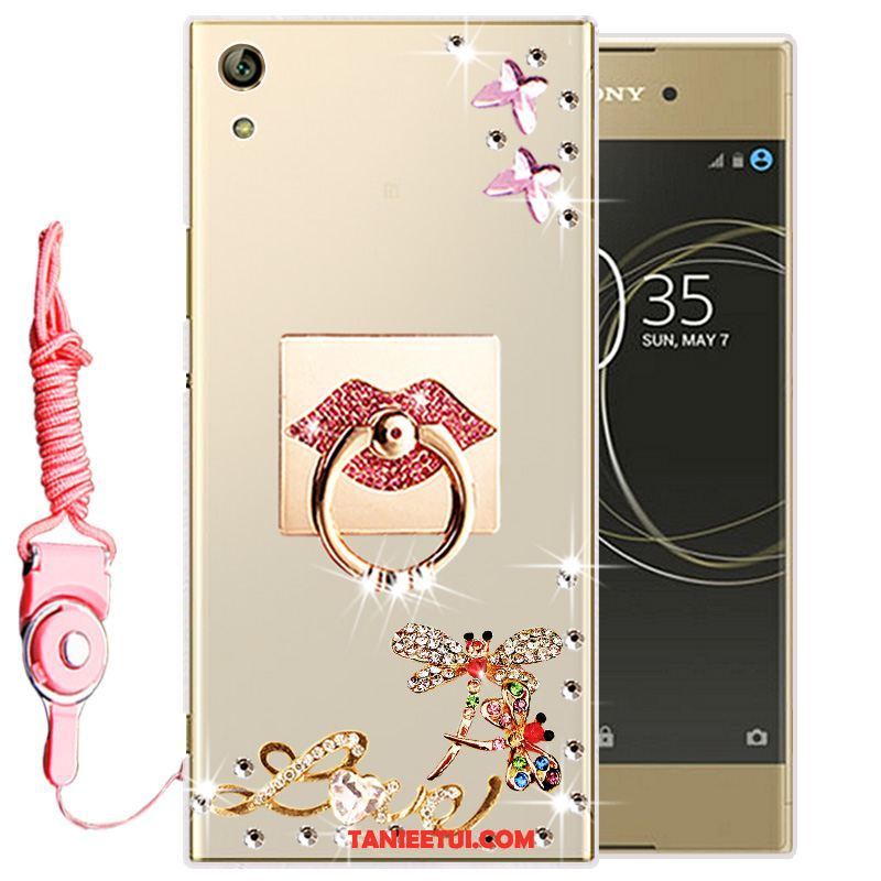 Etui Sony Xperia L1 Biały Silikonowe Ochraniacz, Futerał Sony Xperia L1 Telefon Komórkowy Miękki Rhinestone