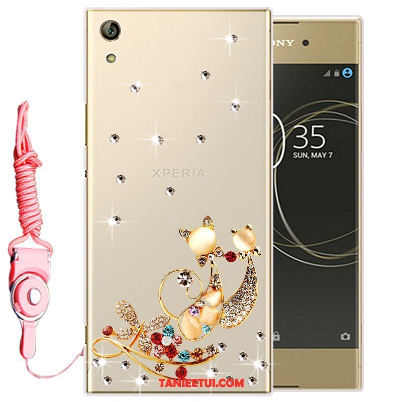 Etui Sony Xperia L1 Biały Silikonowe Ochraniacz, Futerał Sony Xperia L1 Telefon Komórkowy Miękki Rhinestone