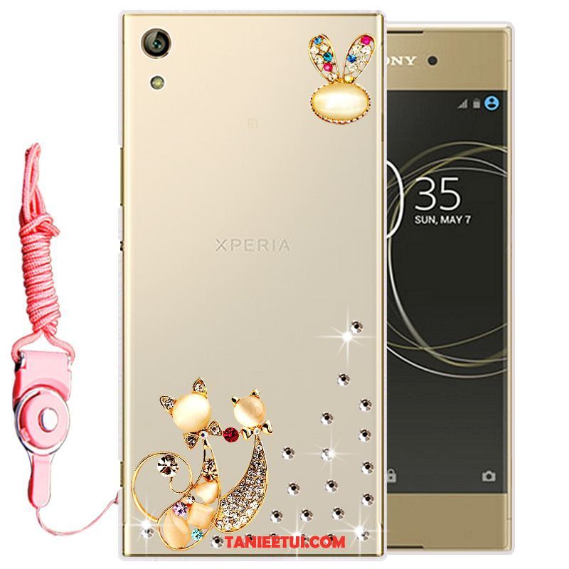 Etui Sony Xperia L1 Biały Silikonowe Ochraniacz, Futerał Sony Xperia L1 Telefon Komórkowy Miękki Rhinestone