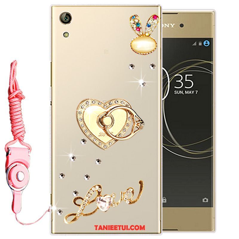 Etui Sony Xperia L1 Biały Silikonowe Ochraniacz, Futerał Sony Xperia L1 Telefon Komórkowy Miękki Rhinestone