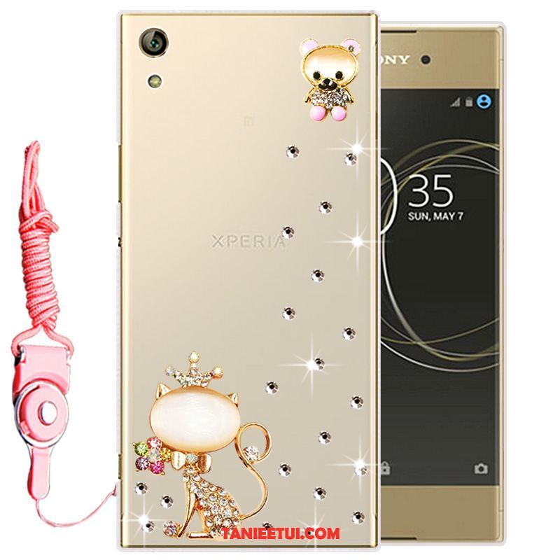 Etui Sony Xperia L1 Biały Silikonowe Ochraniacz, Futerał Sony Xperia L1 Telefon Komórkowy Miękki Rhinestone