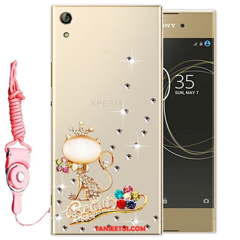 Etui Sony Xperia L1 Biały Silikonowe Ochraniacz, Futerał Sony Xperia L1 Telefon Komórkowy Miękki Rhinestone