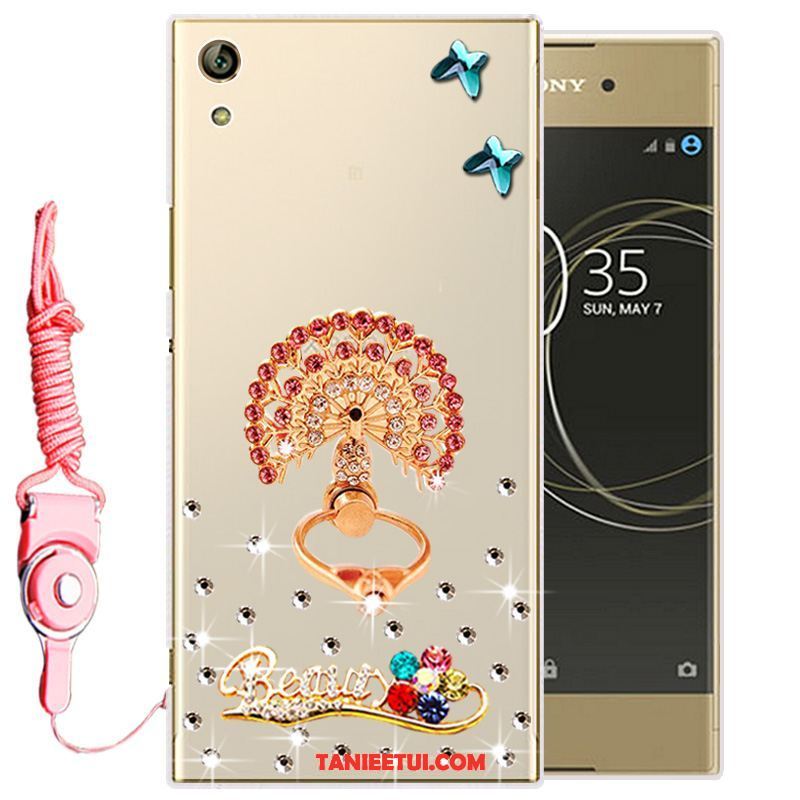 Etui Sony Xperia L1 Biały Silikonowe Ochraniacz, Futerał Sony Xperia L1 Telefon Komórkowy Miękki Rhinestone