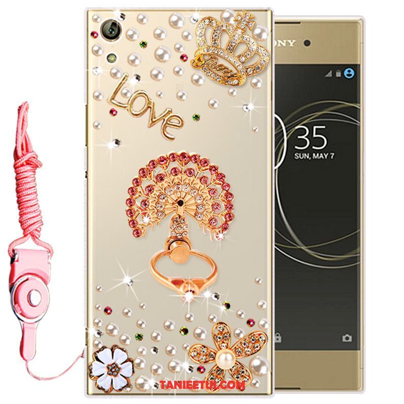 Etui Sony Xperia L1 Biały Silikonowe Ochraniacz, Futerał Sony Xperia L1 Telefon Komórkowy Miękki Rhinestone