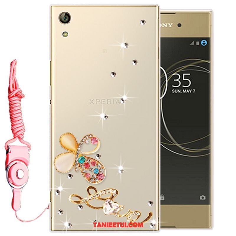 Etui Sony Xperia L1 Biały Silikonowe Ochraniacz, Futerał Sony Xperia L1 Telefon Komórkowy Miękki Rhinestone