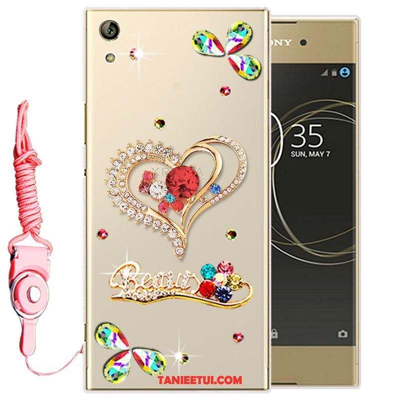 Etui Sony Xperia L1 Biały Silikonowe Ochraniacz, Futerał Sony Xperia L1 Telefon Komórkowy Miękki Rhinestone